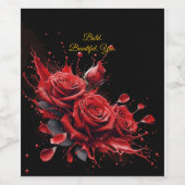 Rozen in bloei - Elegante verjaardag Wijn Etiket (Enkel label)