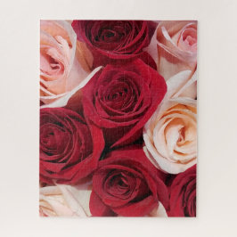 Rozen in bloem bleek roze en rood 16x20 520 stuk legpuzzel