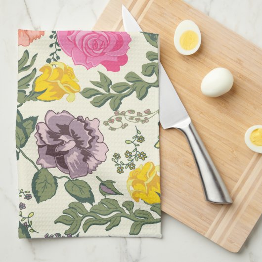 Rozen in Bloom Theedoek Keukenhanddoek (Quarter Fold)