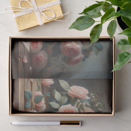 Rozen in Blush Pink Decoupage Tissuepapier (Geschenk)