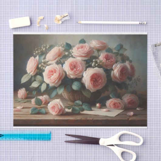 Rozen in Blush Pink Decoupage Tissuepapier (Craft)