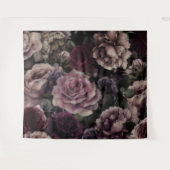 Rozen in Bourgogne en roze  botanisch Wandkleed (Voorkant (horizontaal))