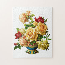 Rozen in Bowl Elegante  Bloemen Jigsaw Puzzel