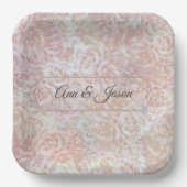  rozen in crème - Bloemig, gepersonaliseerd Papieren Bordje (Voorkant)