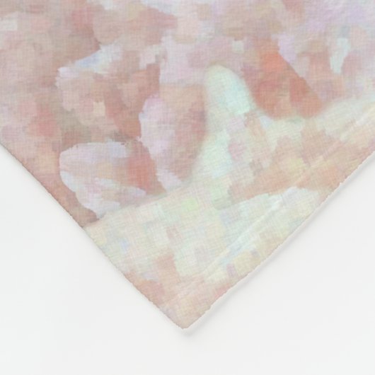  rozen in crème - bloemmotief fleece deken (Hoek)