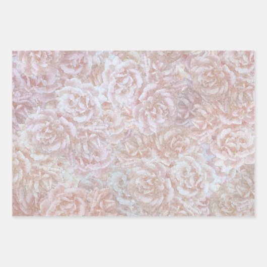 rozen in crème - bloemmotief inpakpapier vel (Voorkant 2)