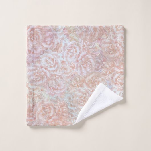 rozen in crèmekleurige kleuren - bloempatroon bad handdoek (Wasdoekje)
