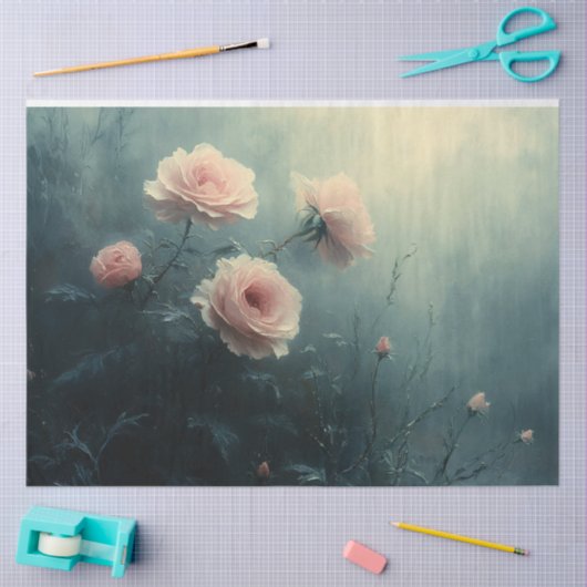 Rozen in de mist Moody Decoupage Tissuepapier (Craft)