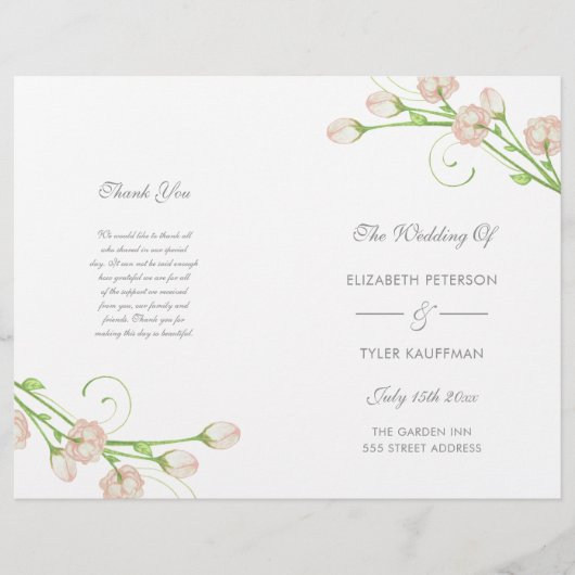  Rozen in de tuin - trouwprogramma (Voorkant)