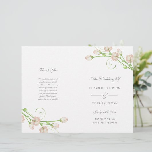  Rozen in de tuin - trouwprogramma (Staand voorkant)