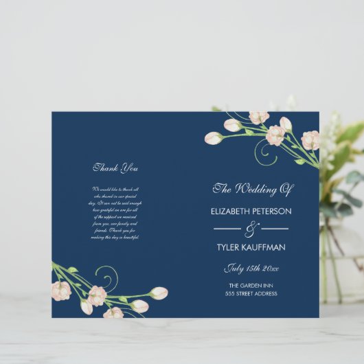 Rozen in de tuin - trouwprogramma (Staand voorkant)