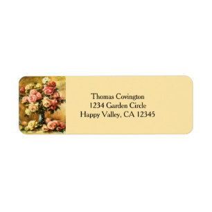 Rozen in de Vase Renoir Fine Art Etiket
