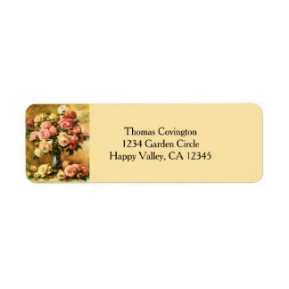 Rozen in de Vase Renoir Fine Art Etiket