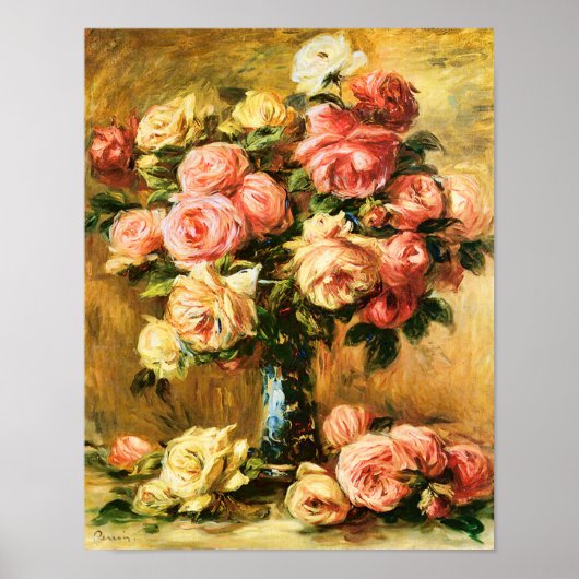 Rozen in de Vase Renoir Fine Art Poster (Voorkant)