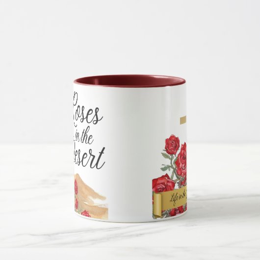 Rozen in de woestijn mok (Midden)