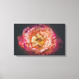 Rozen in een afbeelding met dubbele blootstelling canvas afdruk