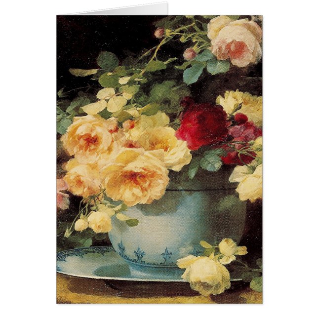 Rozen in een blauwe Bowl (Voorkant)