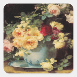 Rozen in een Blue Bowl - Sticker