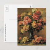 Rozen in een fase 3 door Renoir,  Impressionisme Briefkaart (Voorkant / Achterkant)