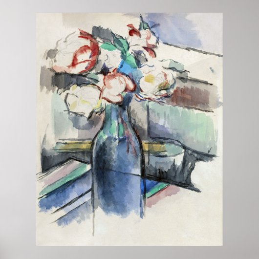 Rozen in een flesje (1900-1904) van Paul Cézanne Poster (Voorkant)