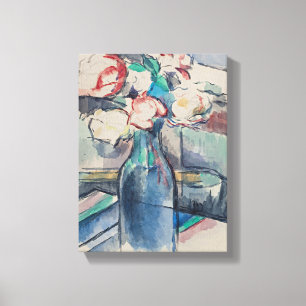 Rozen in een flesje van Paul Cezanne Canvas Afdruk