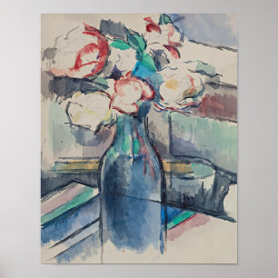 Rozen in een flesje van Paul Cezanne Poster