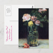 Rozen in een Glass Vase door Manet Briefkaart (Voorkant / Achterkant)