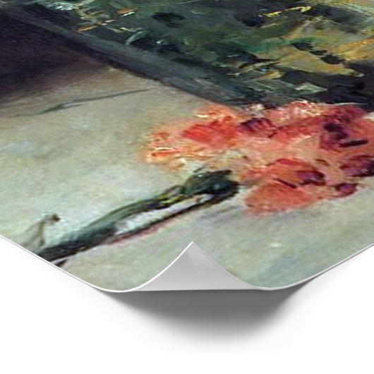 Rozen in een Glass Vase-stilstand door Manetafdruk Poster (Hoek)