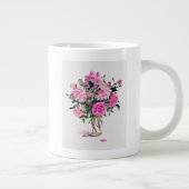 Rozen in een glazen pot grote koffiekop (Rechts)