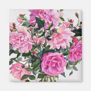 Rozen in een glazen pot magneet
