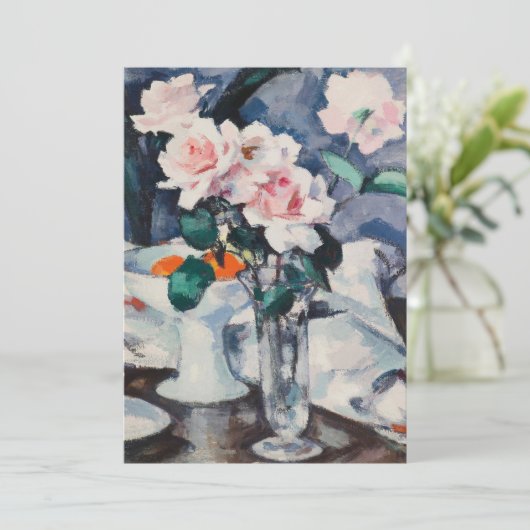 Rozen in een glazen vaas | Samuel John Peploe (Staand voorkant)