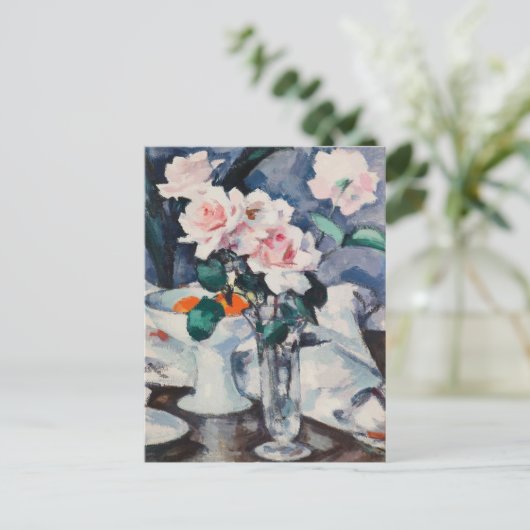 Rozen in een glazen vaas | Samuel John Peploe Briefkaart (Staand voorkant)