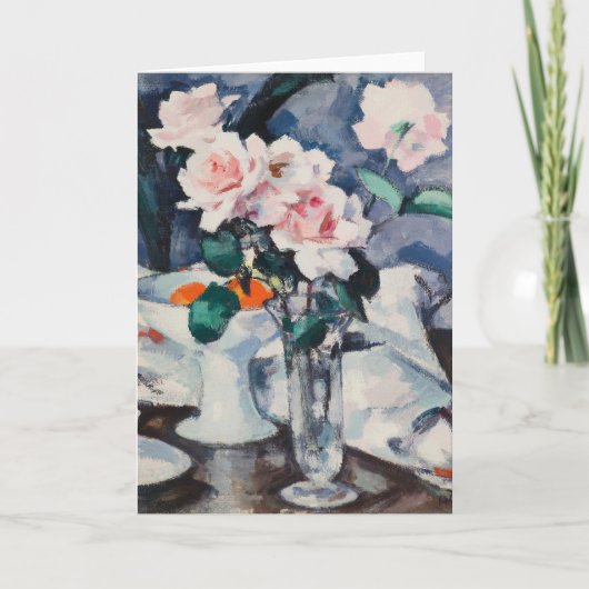 Rozen in een glazen vaas | Samuel John Peploe Kaart (Voorkant)