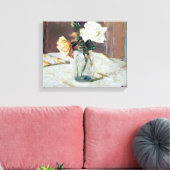 Rozen in een glazen vaas van Edouard Vuillard Canvas Afdruk (Insitu (Woonkamer))