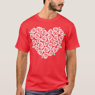 Rozen in een Heart Shape Valentijnsdag T-shirt