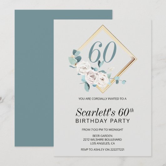 Rozen in een Lijst Verjaardag Kaart (Voorkant / Achterkant)