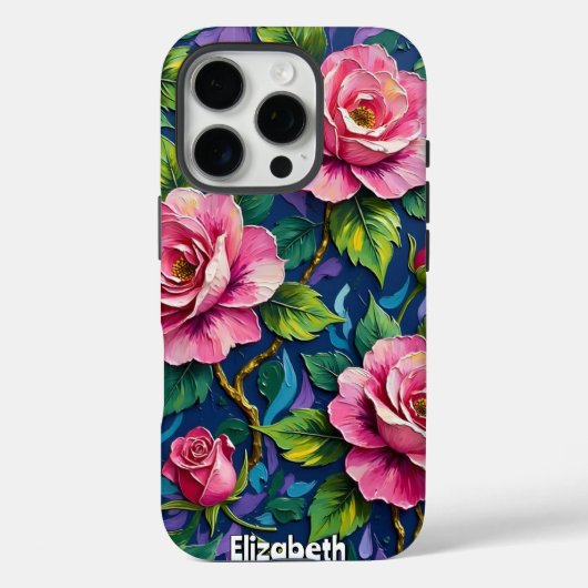 Rozen in een Moody Blue Garden Case-Mate iPhone Case (Achterkant)
