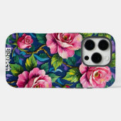 Rozen in een Moody Blue Garden Case-Mate iPhone Case (Achterkant (horizontaal))