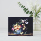 Rozen in een Porcelain Bowl van het Briefkaart Emi (Staand voorkant)