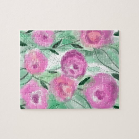 Rozen in een  tuin legpuzzel (Horizontaal)