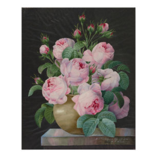 Rozen in een vaas – Pierre Joseph Redouté Perfect Poster