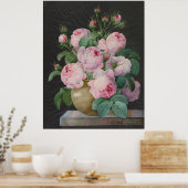 Rozen in een vaas – Pierre Joseph Redouté Poster (Keuken)