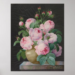 Rozen in een vaas – Pierre Joseph Redouté Poster