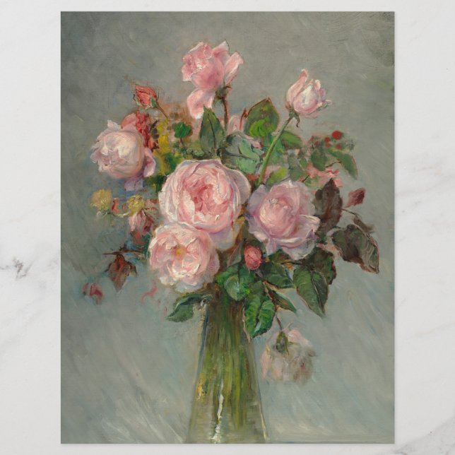 Rozen in een Vaas Scrapbook Papier (Voorkant)