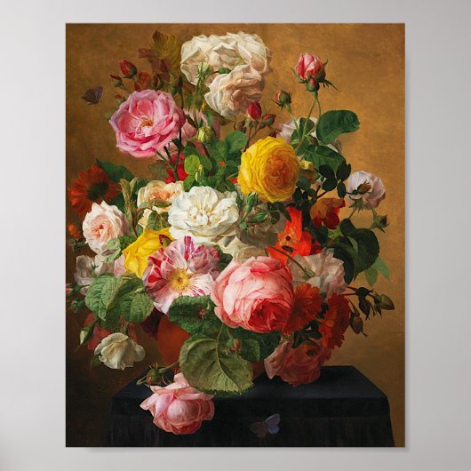 Rozen in een vaas van Aghate Pilon, Bloemenkunst Poster (Voorkant)