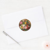 Rozen in een vaas van Aghate Pilon, Bloemenkunst Ronde Sticker (Envelop)