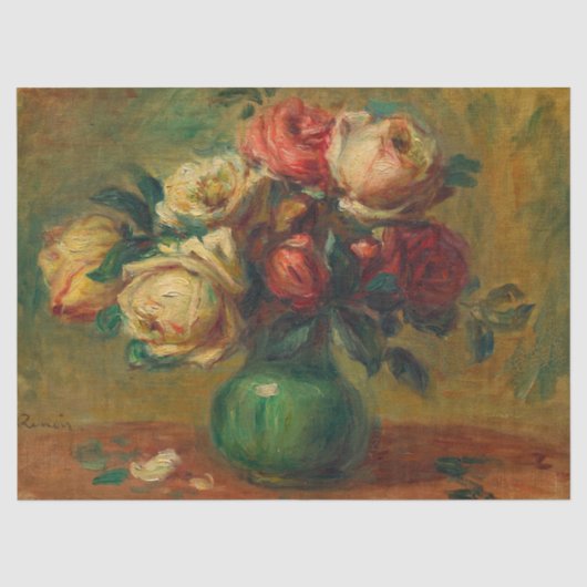 Rozen in een vaas van Pierre-Auguste Renoir Tissuepapier (Voorkant)