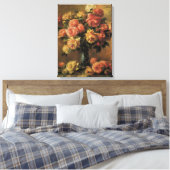 Rozen in een Vaas van Pierre Renoir Canvas Afdruk (Insitu (Slaapkamer))