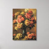 Rozen in een Vaas van Pierre Renoir Canvas Afdruk (Voorkant)