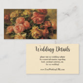 Rozen in een Vaas van Renoir, Bruiloft met bloemen Informatiekaartje (Voorkant / Achterkant)